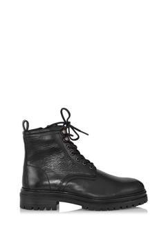 Black leather men's boots BUTYM-0402B-99(Z24)