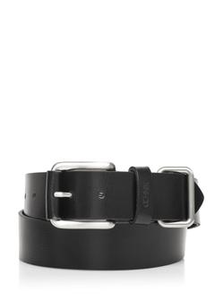 Black leather men's belt PASMS-0241-99(Z24)