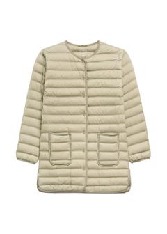 Women's olive jacket with natural insulation KURDT-0636-8E(W26)