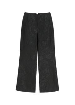 Black floral wide leg pants SPODT-0127-99(Z26)