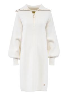 Cream women's sweater dress SUKDT-0142-12(Z24)