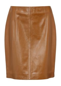 Camel leather skirt SPCDS-0034-2680(Z24)