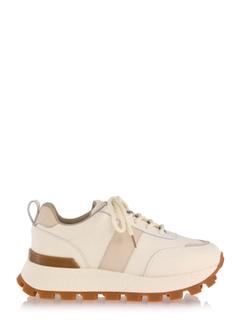 Beige leather women's sneakers BUTYD-1142-81(Z24)