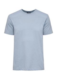 Blue men's t-shirt with logo TSHMT-0094-61(Z24)