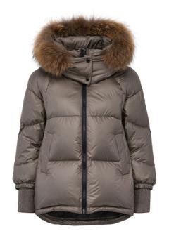 Women's insulated jacket in cocoa color KURDT-0544-57(Z24)