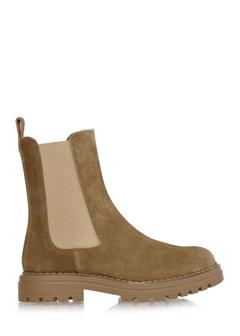 Suede Chelsea boots in dark beige BUTYD-1010-82(Z24)