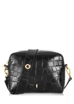 Black small women's handbag with croco TORES-0947-97(Z24)