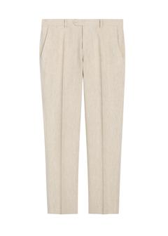 Men's Beige Herringbone Suit Pants SPOMT-0117-1B(W26)