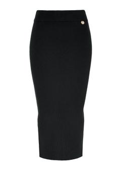 Black women's midi skirt SPCDT-0094-99(Z24)