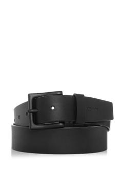 Black leather men's belt PASMS-0261-99(Z24)