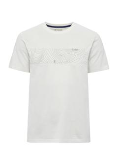 Cream men's t-shirt with print TSHMT-0126-12(W25)