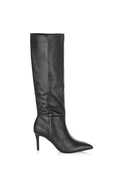 Black leather women's high heel boots BUTYD-1124-99(Z26)