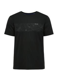 Black men's t-shirt with print TSHMT-0126-99(W25)