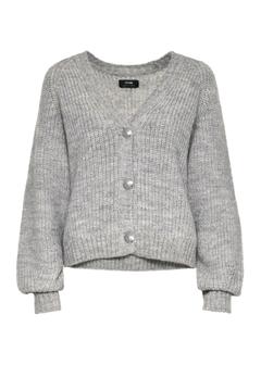 Gray women's oversized cardigan KARDT-0036-66(Z24)