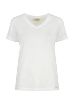 Cream Women's Chest T-Shirt TSHDT-0118-12(W25)