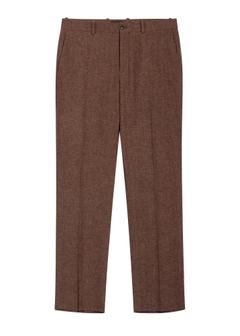 Brown elegant men's trousers with wool SPOMT-0123-1I(Z26)