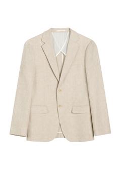 Men's beige herringbone jacket MARMT-0023-1B(W26)