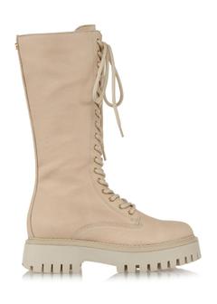 Beige lace-up women's boots BUTYD-1090-80(Z24)