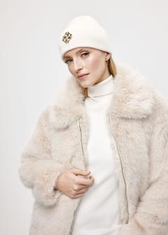 Light beige woolen women's hat CZADT-0076A-80(Z24)