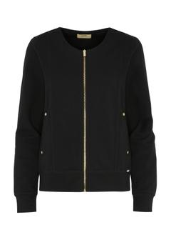 Black women's zip-up sweatshirt BLZDT-0086A-99(W24)