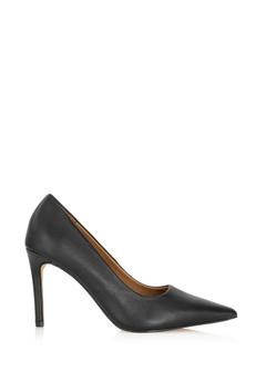 Black leather women's high heels BUTYD-1131-99(W25)