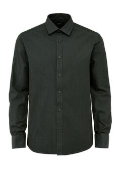 Dark green cotton men's shirt KOSMT-0332-54(Z24)