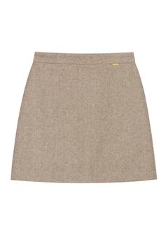 Light beige herringbone short skirt SPCDT-0132-1A(Z26)