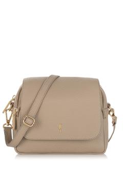 Women's beige leather messenger bag TORES-0958-81(Z24)