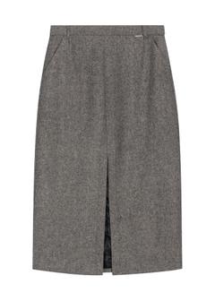 Gray wool midi skirt SPCDT-0133-9D(Z26)