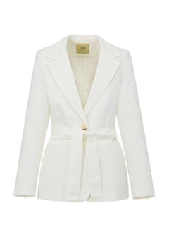 Women's cream blazer with belt ZAKDT-0030-12(W25)