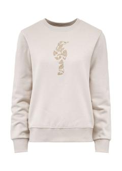 Light beige women's sweatshirt with logo BLZDT-0100-80(Z24)