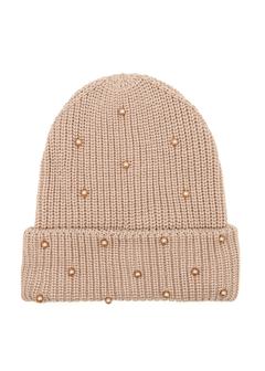 Beige women's wool cap CZADT-0202-24(Z25)