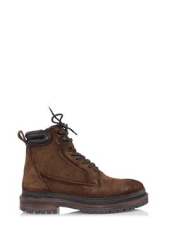 Brown leather men's boots BUTYM-0423B-89(Z24)