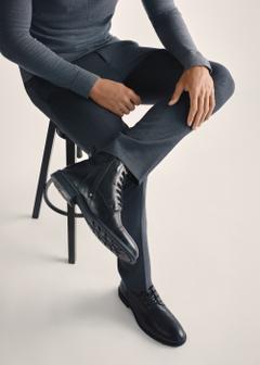 Black leather men's boots BUTYM-0404B-99(Z25)
