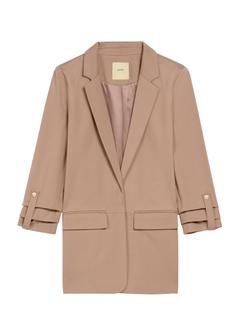 Women's camel jacket without a fastener ZAKDT-0034-24(Z24)
