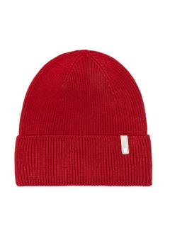 Red women's hat with merino wool CZADT-0178A-42(Z25)
