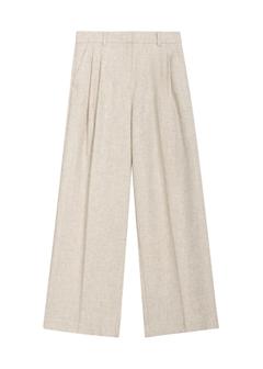 Light beige women's wool trousers SPODT-0133-1A(Z26)