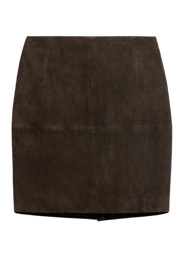 Brown suede skirt SPCDS-0034-1I(Z26)