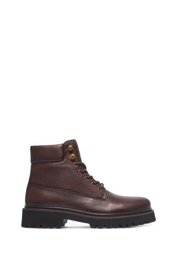 Dark brown leather men's ankle boots BUTYM-0579-1I(Z26)