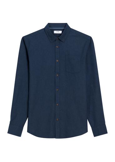 Navy blue men's cotton shirt KOSMT-0363-7E(Z26)