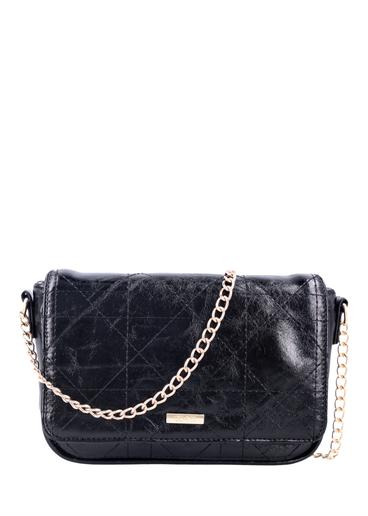Small black glossy messenger bag TOREC-1254-9F(Z26)