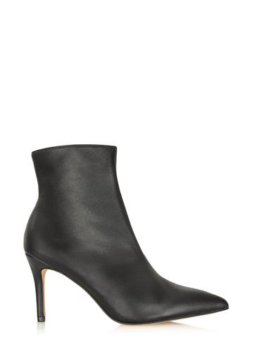 Black leather ankle boots with high heel BUTYD-1122-99(Z26)
