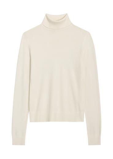 Cream women's turtleneck sweater SWEDT-0272-0B(Z26)