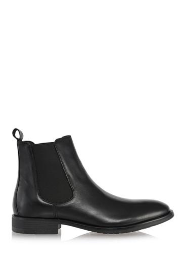 Black leather ankle boots for men BUTYM-0463-99(Z26)