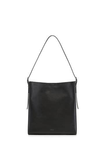 Black leather shopper bag TORES-1436-99(Z26)