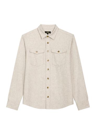 Men's oversized wool shirt KOSMT-0373-1A(Z26)