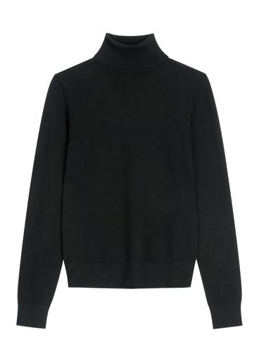 Black women's turtleneck sweater SWEDT-0272-99(Z26)