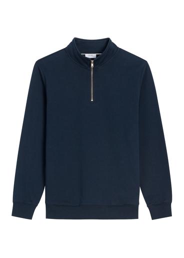 Navy blue knitted men's sweatshirt BLZMT-0084-7E(Z26)