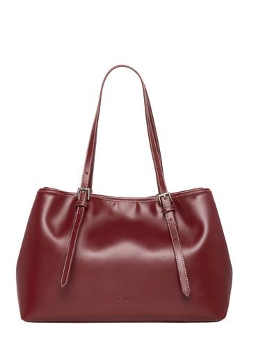 Burgundy large shopper bag TOREC-1381-4C(Z26)