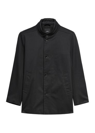 Men's long black jacket KURMT-0426-99(Z26)